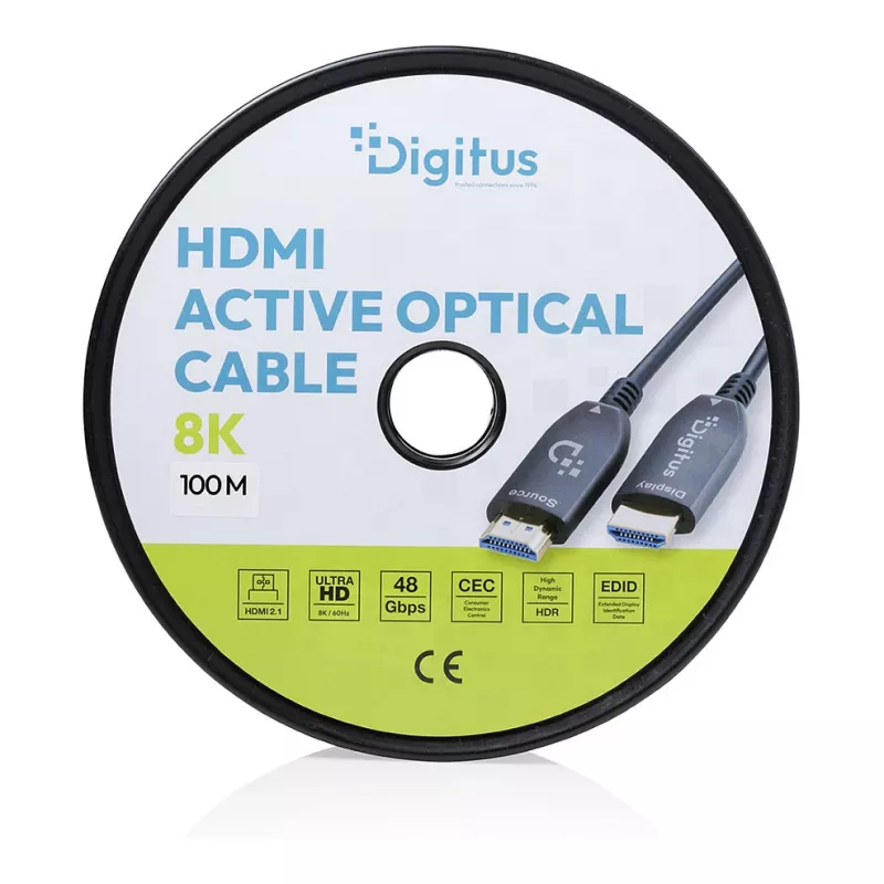 HDMI AOC hibridinis šviesolaidinis kabelis DIGITUS UHD 8K 100 m
