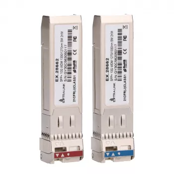 Extralink SFP+ 10G | SFP+ WDM modulis | 10 Gbps 1270/1330 nm, vienmodis, 2 km, pora