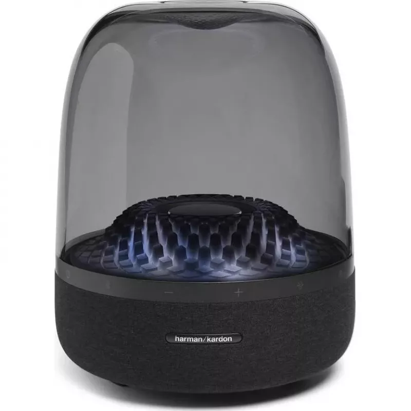 Nešiojamas belaidis garsiakalbis Harman/Kardon Aura Studio 4 — 100 W, 3 tvarkyklės, 45–20000 Hz, Juoda/Permatoma