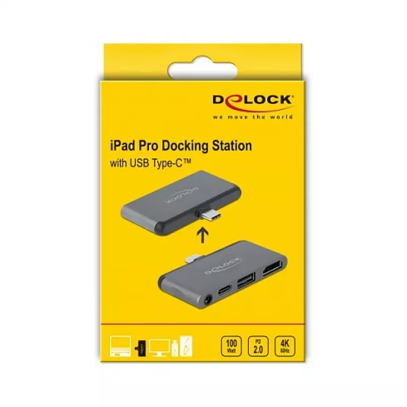 DeLOCK Mini dokinimo stotelė, skirta Apple planšetiniam kompiuteriui, 4K 60 Hz