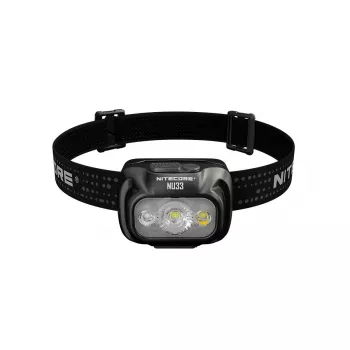 Antgalinis žibintuvėlis Nitecore NU33, juodas, 3 šviesos diodai, 700 liumenų, aliuminis, įkraunamas per USB, IP66