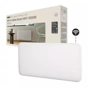 Mill Invisible Smart WiFi Heater | PA1500WIFI4 | Skydinis šildytuvas | 1500 W | Tinka patalpoms iki 18–22 m² | Balta | IPX4