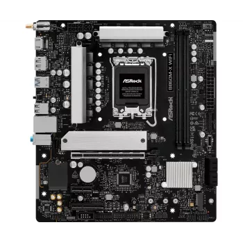 Motininė plokštė ASRock B860M-X WiFi — Intel B860, LGA 1851, micro ATX, DDR5, 2x DIMM, 4x M.2, 2.5Gb LAN, Wi‑Fi 6E, Bluetooth 5.3