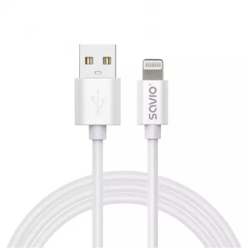Savio Cl-193 USB laidas USB 2.0 2 m USB A USB C/Lightning Baltas