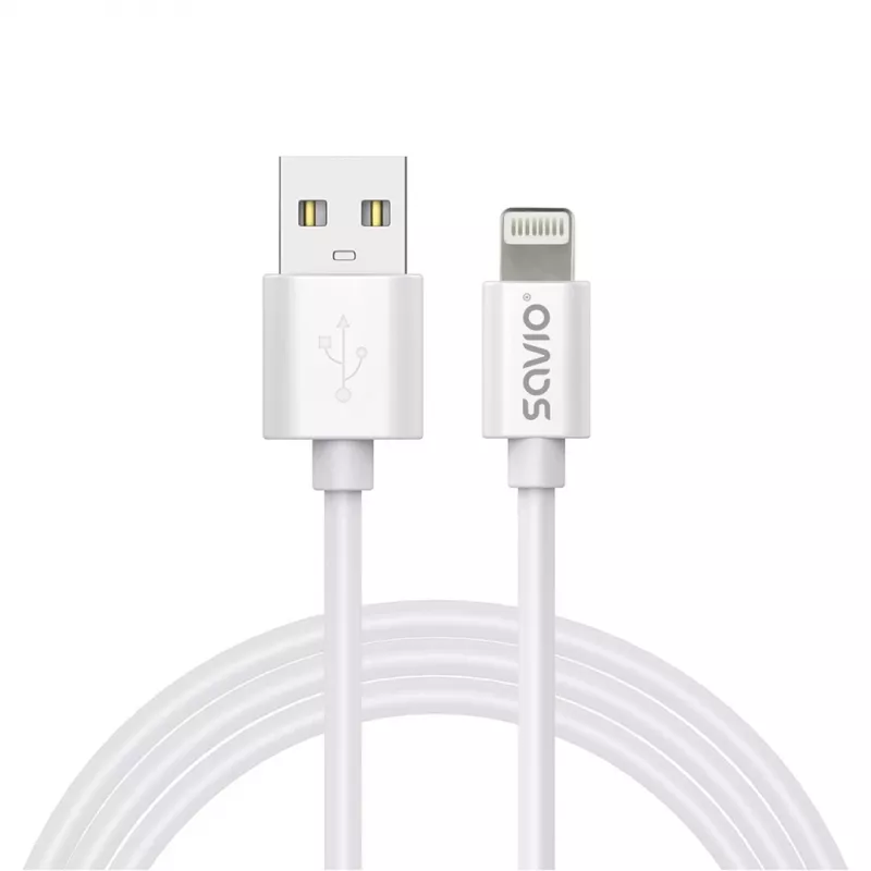 Savio Cl-193 USB laidas USB 2.0 2 m USB A USB C/Lightning Baltas