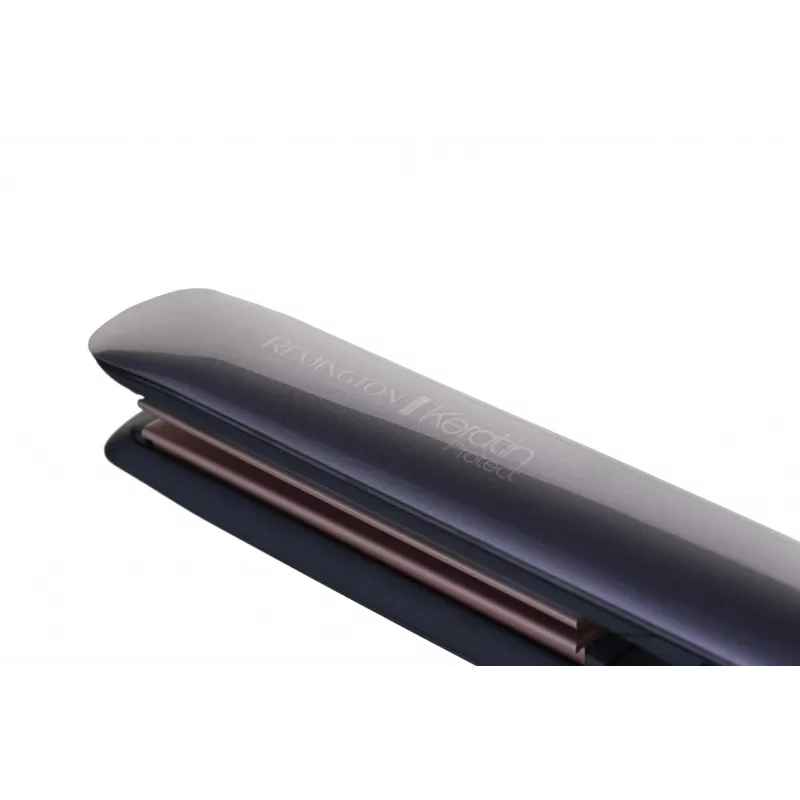 Plaukų tiesintuvas Remington S8598 Warm Juoda Pilka — keraminės plokštės 11 cm, 5 šilumos lygiai, 160–230°C, 3 m laidas, dėklas