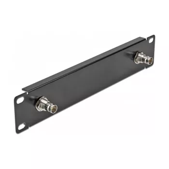 Priekinis skydelis DeLOCK 10 colių panelis su 2 BNC lizdais 1U juodas