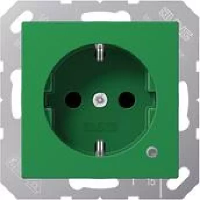 Jung SCHUKO lizdas 16 A 250 V su lietimo apsauga A 1520 BF KO GN (A1520BFKOGN)