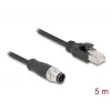 Tinklo kabelis DeLOCK M12 kabelis A koduotas 8 kontaktų kištukas į RJ45 kištuką Cat5e 5 m juodas