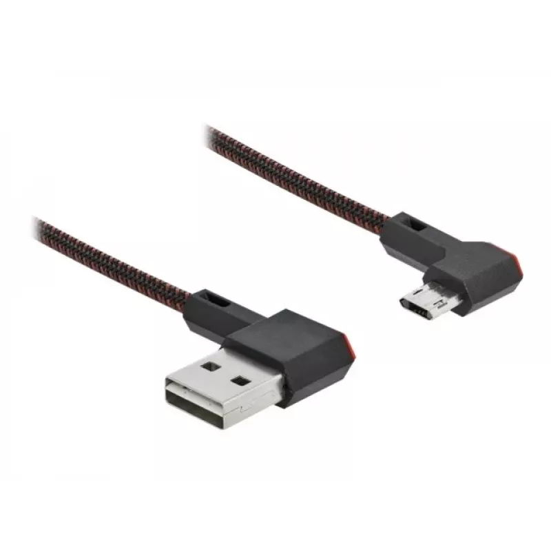 DeLOCK EASY-USB 2.0 laidas USB-A kištukas į Micro-B kištukas kampuotas 0,2 m juodas