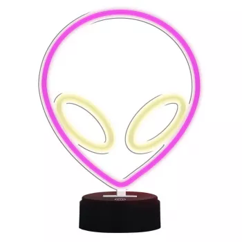 Stalinė lempa MANTA SNL86PK Style Neon Lights UFO Pink – dekoratyvinė neoninio stiliaus rožinė lempa