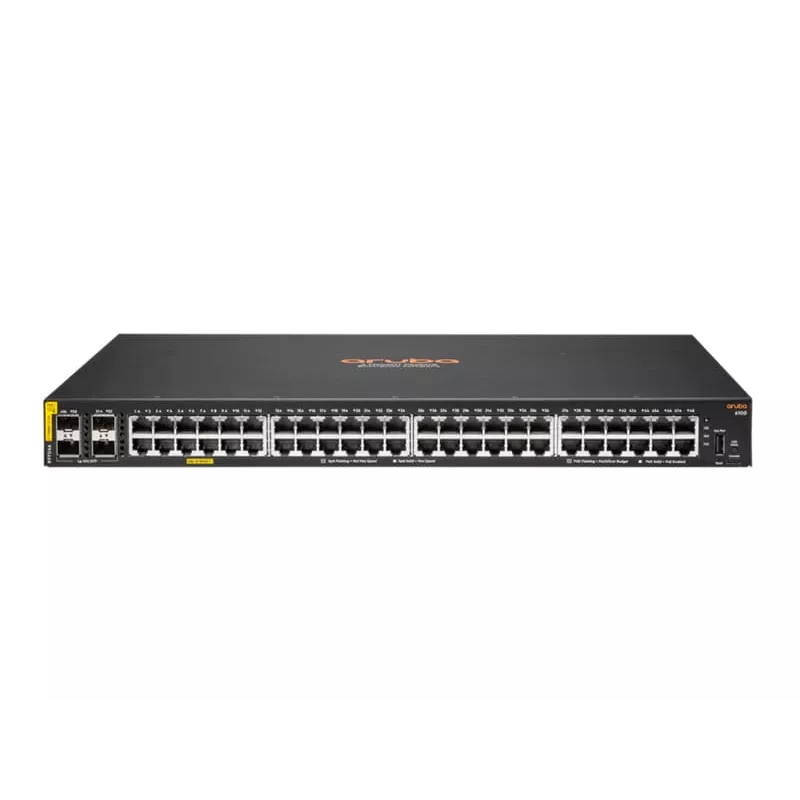 Hewlett Packard Enterprise HPE Aruba Networking CX 6100 48G Class4 PoE 4SFP+ 740W komutatorius – Komutatorius – L3 – valdomas – 48 x 10/100/1000 (PoE+) + 4 x 1 Gigabit/10 Gigabit SFP+ (Uplink)
