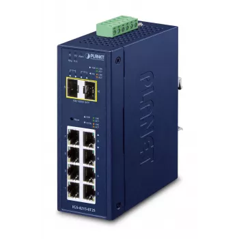 Valdomas komutatorius PLANET IP30 pramoninis L2/L4 8 prievadų Gigabit Ethernet 10/100/1000