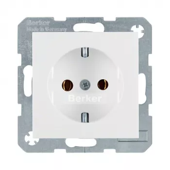 Kištukinis lizdas Type F berker 47438989, baltas, duroplasto korpusas, 250 V 16 A, IP20, gylis 32 mm
