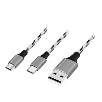 LogiLink CU0202 USB kabelis USB 2.0 1,2 m USB A USB C/Micro-USB A pilka