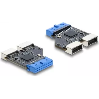 DELOCK USB šakotuvas 5 Gbps 20‑kontaktė jungtis prie 2× USB-A 5 Gbps