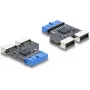 DELOCK USB šakotuvas 5 Gbps 20‑kontaktė jungtis prie 2× USB-A 5 Gbps