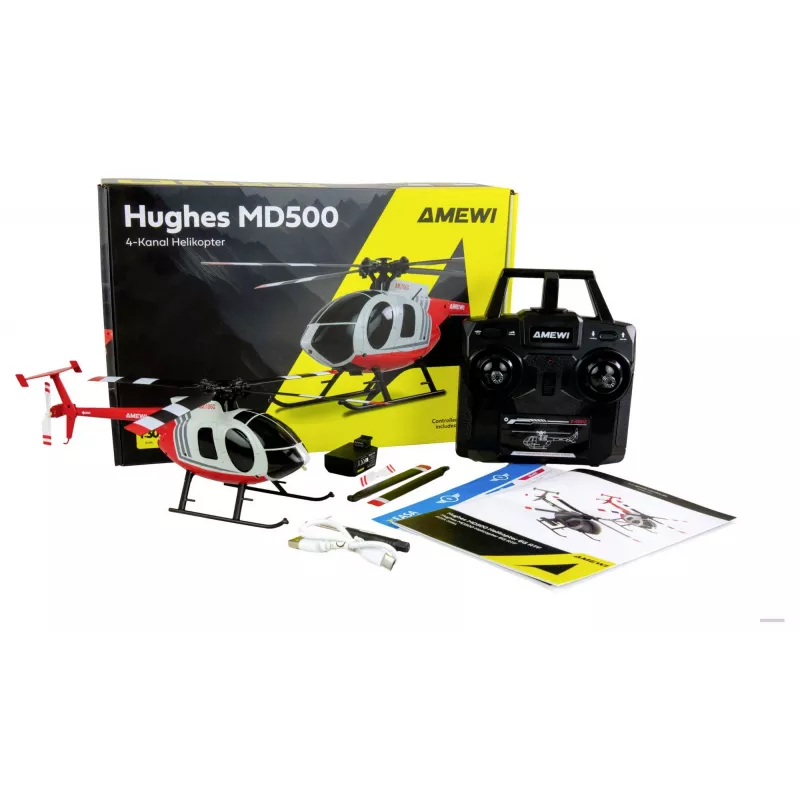Amewi RC sraigtasparnis MD500 Li-Po baterija 350 mAh sidabrinė/raudona (25354)