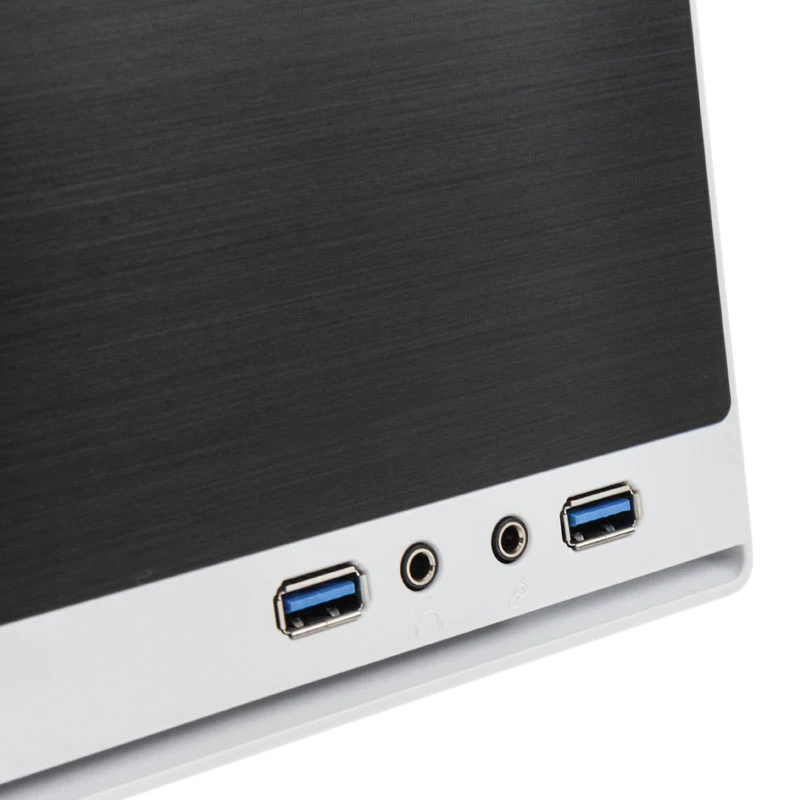 SilverStone SUGO SG13 - Desktop - Mini-DTX - be maitinimo šaltinio (AT / PS/2) - Juoda, balta - USB/Audio (SST-SG13WB-Q)