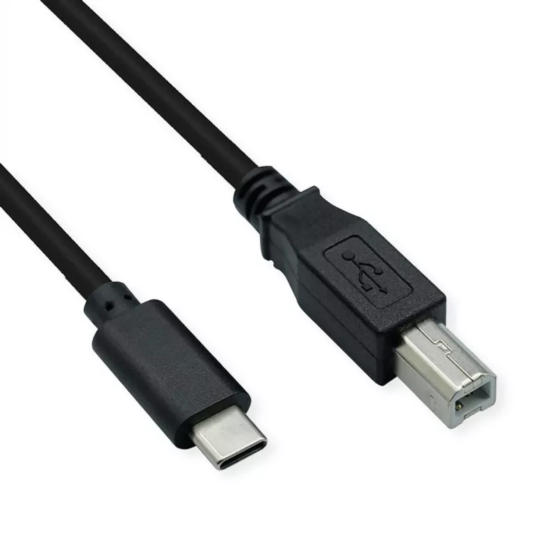 ROLINE USB 2.0 Type C laidas, C - B, ST/ST, juodas, 1,8 m (11.02.8336)