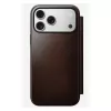 Nomad Modern Leather Folio mobiliojo telefono dėklas iPhone 17 Pro Max — ruda, oda, 6,3 colio ekranas, 4 kortelių kišenės