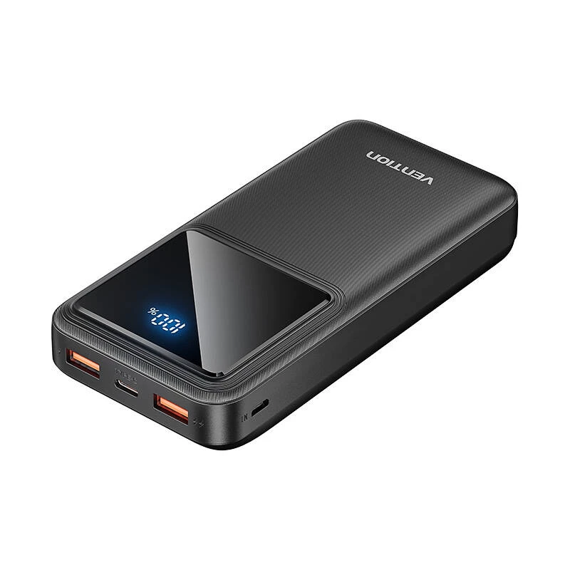 Išorinė baterija Vention FHLB0 20000mAh Micro-USB USB-C 2xUSB-A 22.5W (juoda)
