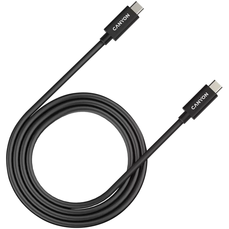 CANYON UC-44, laidas, U4-CC-5A1M-E, USB4 TYPE-C į TYPE-C laido mazgas 40G 1m 5A 240W(ERP) su E-MARK, CE, ROHS, juoda