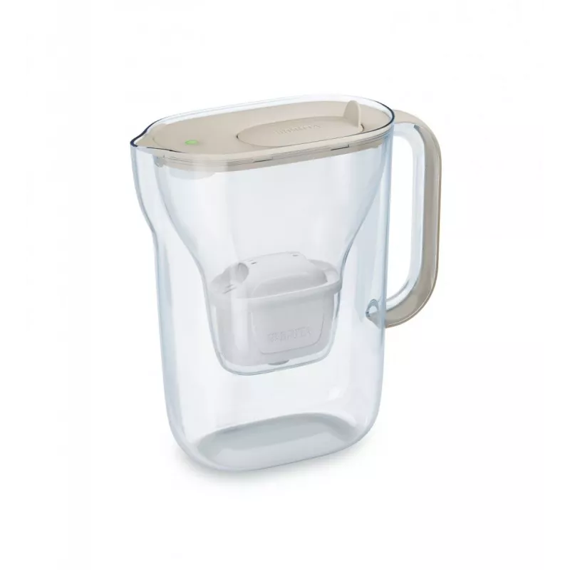 Vandens filtro ąsotis BRITA Style Essential, 2,4 l talpa (1,4 l filtruoto vandens), MAXTRA, atverčiamas dangtelis, smėlio spalvos