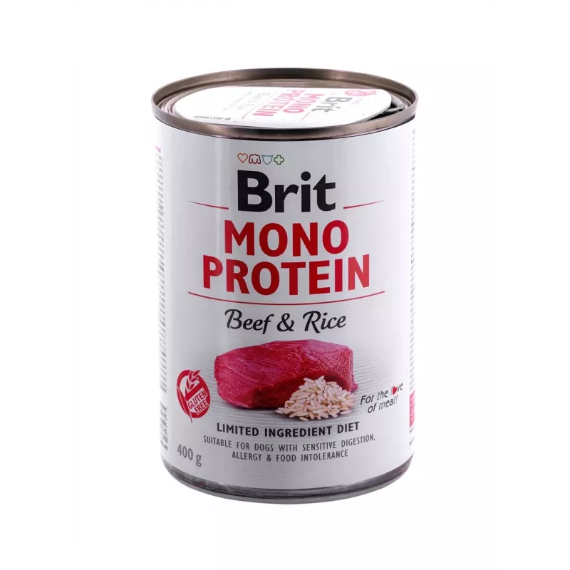 BRIT Mono Protein Beef & Rice - šlapias šunų maistas - 400g