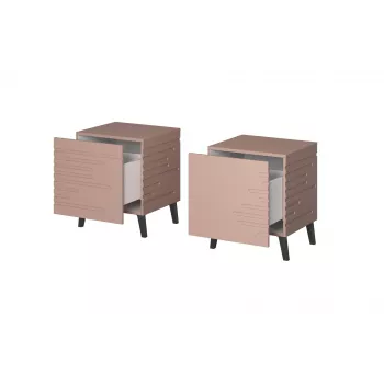 Naktinis staliukas cama meble NOVA 44x40x52 cm rožinis matinis, 1 stalčius, 16 mm korpusas