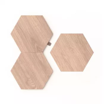 Nuotaikos apšvietimas Nanoleaf Elements medžio išvaizdos šešiakampių plėtimosi rinkinys 3 vnt.
