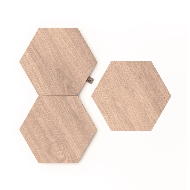 Nuotaikos apšvietimas Nanoleaf Elements medžio išvaizdos šešiakampių plėtimosi rinkinys 3 vnt.
