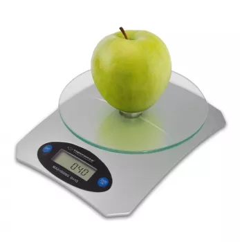Elektroninė virtuvinė svarstyklė ESPERANZA Avocado Pilka — 5 kg talpa, bambukinė platforma, g/lb/oz vienetai