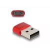 Delock - USB adapteris - USB (V) į 24 kontaktų USB-C (M) - USB2.0 3 A - Raudona (60050)