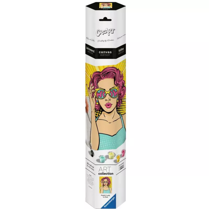 „Ravensburger“ tapybos rinkinys „CreArt ART Collection Canvas Edition“ — Lady in Pink (PopArt)