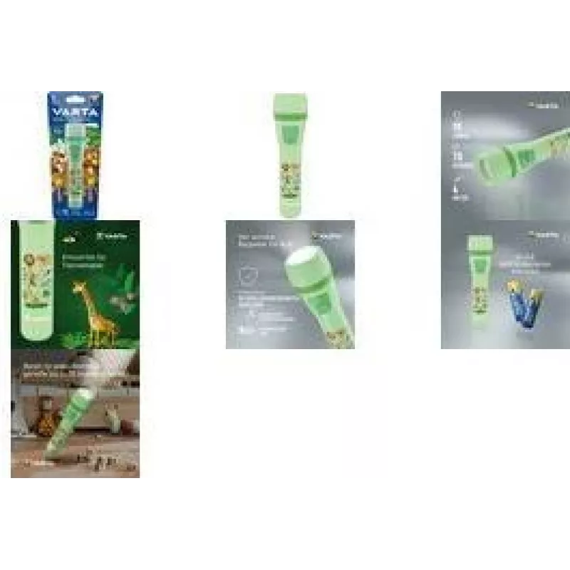 Rankinis žibintuvėlis Varta Kids Flashlight šviesiai žalias ABS PC 70 val. baterijos veikimo laikas