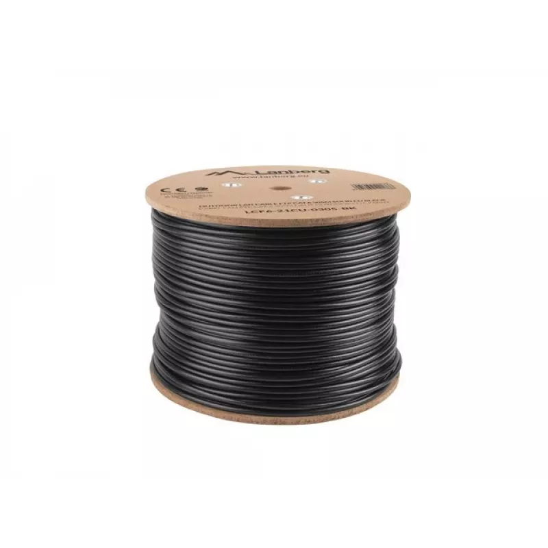 Lanberg LCF6-21CU-0305-BK tinklo kabelis juodas 305 m Cat6 F/UTP (FTP) lauko