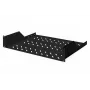 Digitus | 2U fiksuota lentyna stelažams | DN-19 TRAY-2-SW | Juoda | Puikiai tinka komponentų, kurie netinka 483 mm (19 inch) standartui, laikymui. Plonas dizainas, užimantis 2 aukščio vienetų vietą. Lengvai ir greitai montuojama bei išmontuojama. Matmenys 88x