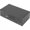 KVM jungiklis Digitus DS-12883 4 prievadų dvigubas ekranas 4K HDMI USB