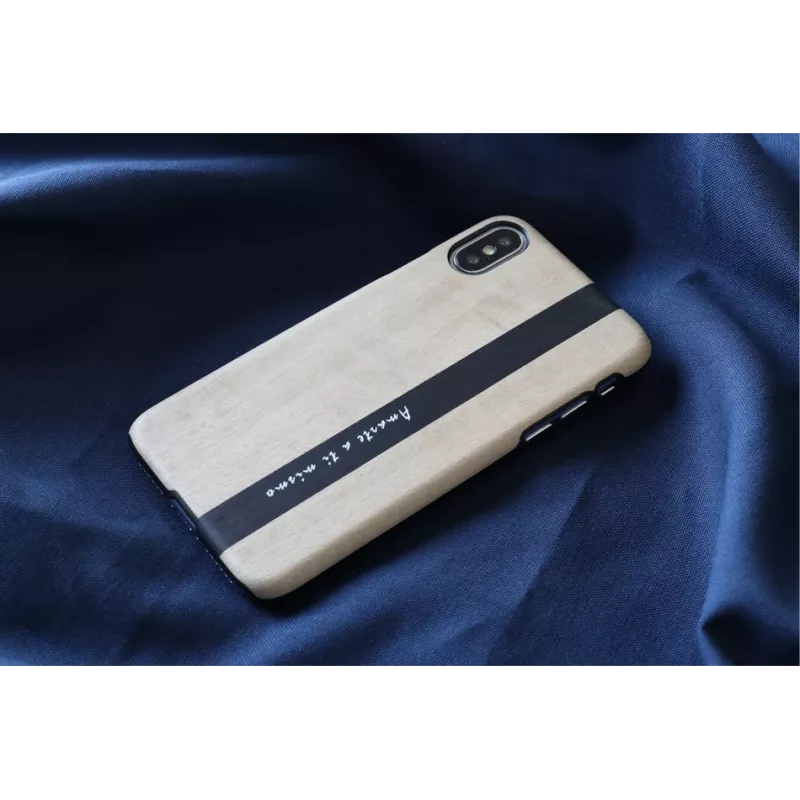 man and wood išmaniojo telefono dėklas iPhone X/XS – juoda oda