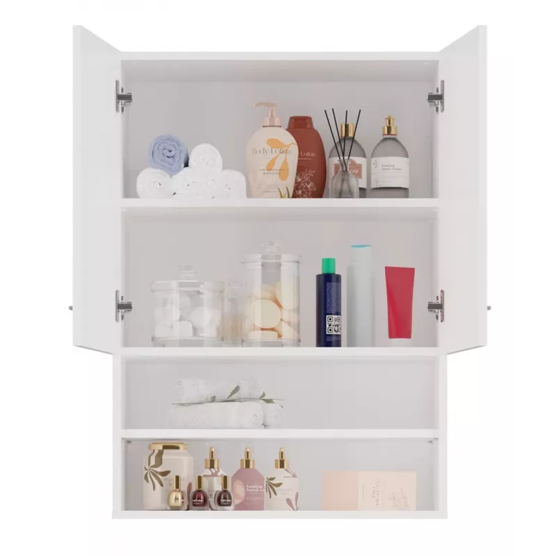 Topeshop POLA MINI DK baltas blizgus vonios kambario spintelė