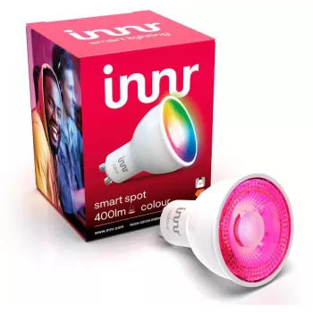 Spot GU10 RGBW/CCT innr lighting Smart Spot GU10 RGBW/CCT—išmanusis LED prožektorius, reguliuojamos baltos šviesos ir RGB