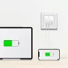 Dvigubas USB lizdo adapteris 65 W, 2 x USB-C, baltas