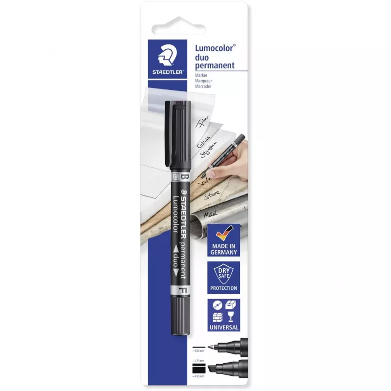 Nuolatinis žymeklis Staedtler Lumocolor permanent duo 348 B juodas 1 vnt.