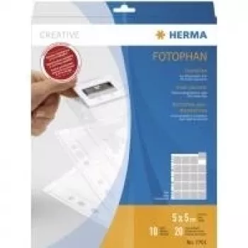 Skaidrių kišenėlės HERMA 7701 35 mm skaidrėms, plėvelė, skaidrios, 10 kišenėlių