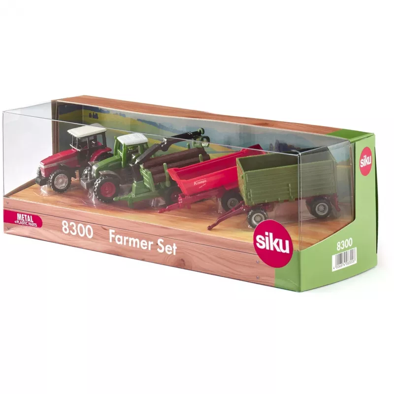 Žaislinis žemės ūkio transporto priemonių rinkinys Siku Farmer 8300 — lieti žemės ūkio technikos modeliai