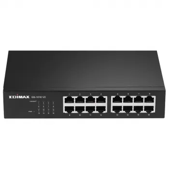 Edimax GS-1016 V2 tinklo komutatorius valdomas Gigabit Ethernet (10/100/1000) juodas