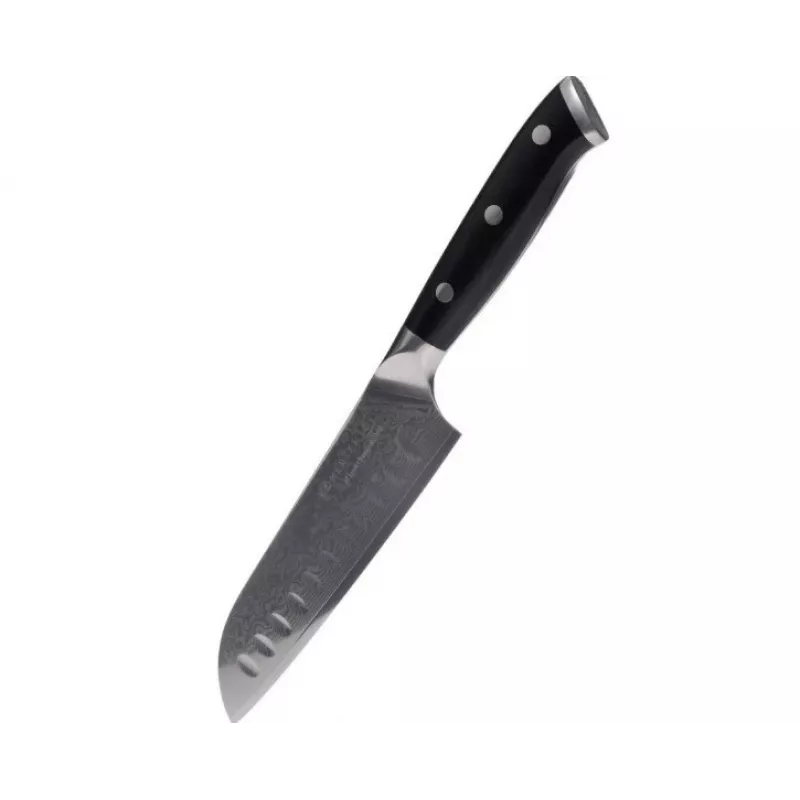 Kohersen Elegance Ebony Wood Santoku peilis Damasko plienas 12,7 cm