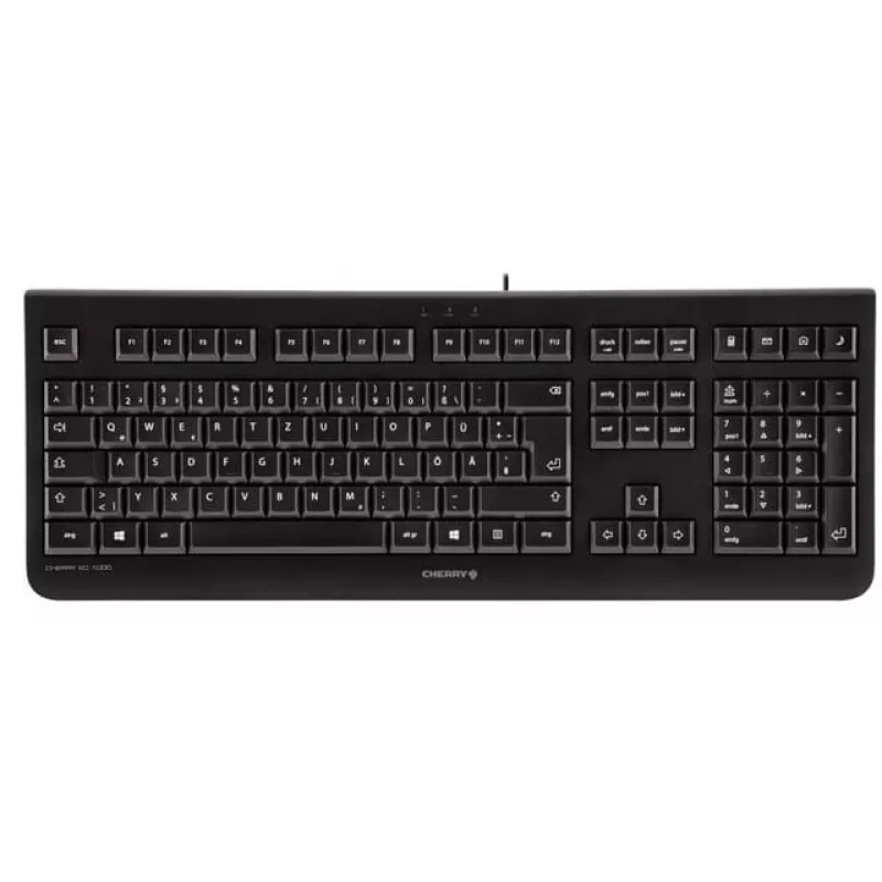 CHERRY KC 1000 klaviatūra, skirta namams, USB, šveicariška, juoda