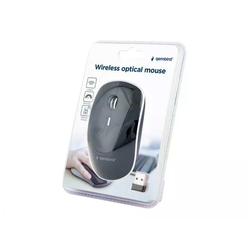 pelė USB OPTICAL WRL Juoda/SILENT MUSW-4BS-01 GEMBIRD